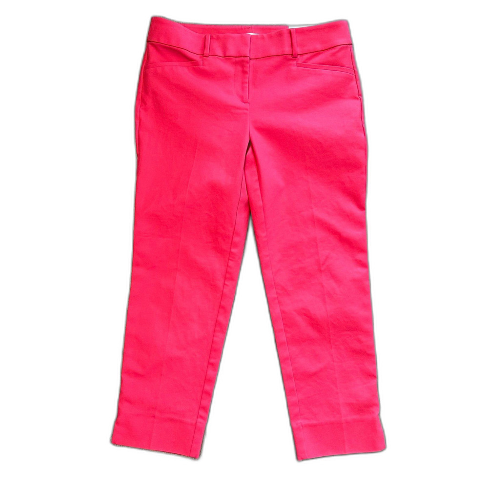LOFT Riviera Cropped Pants Size 4 Hot Pink Coral NWT